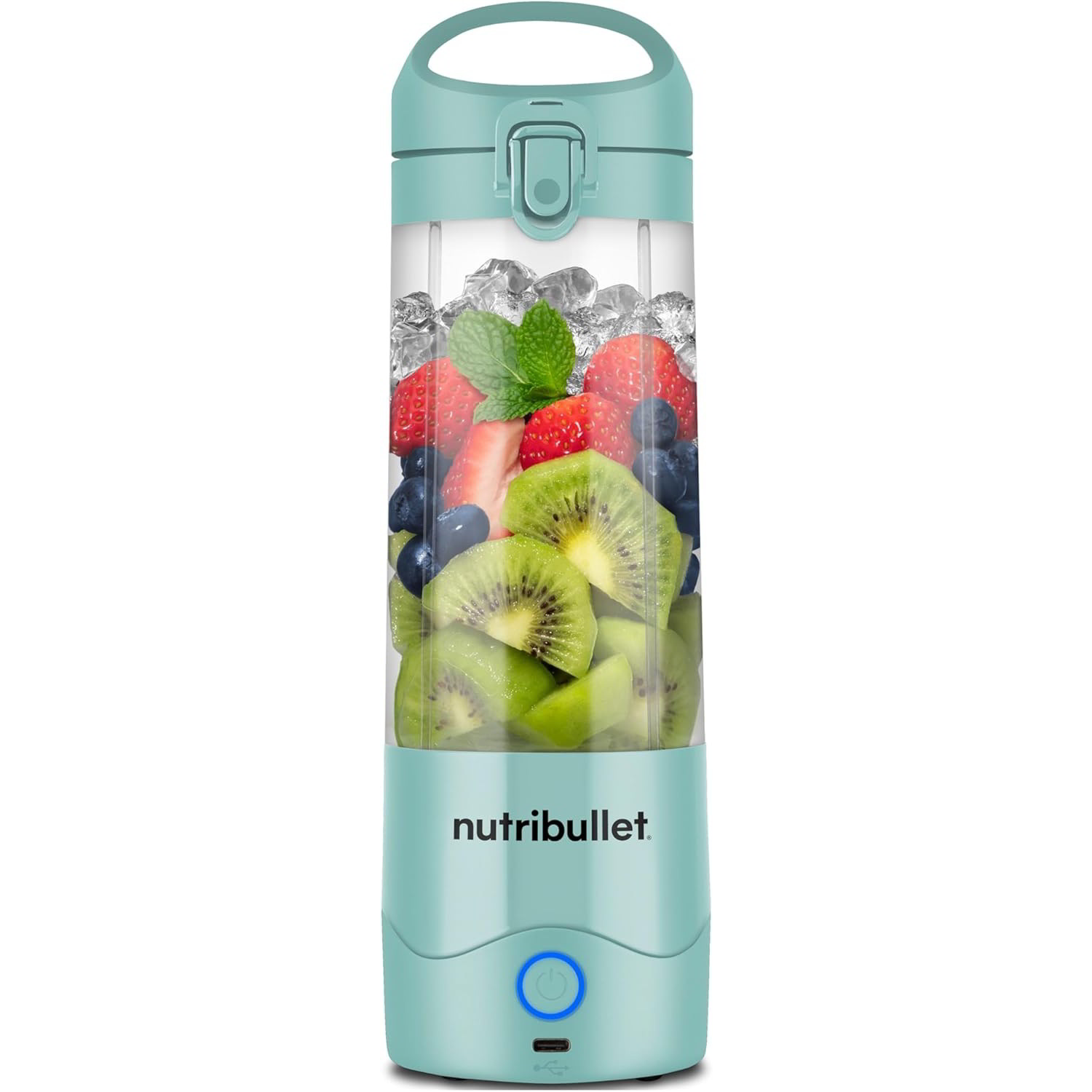 Преносим блендер Nutribullet® NBP003LBL, Чаша 475 мл, USB-C, Светлосин (0C22300096)-0