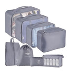 Set organizator pentru bagaje, 8 piese, gri-0