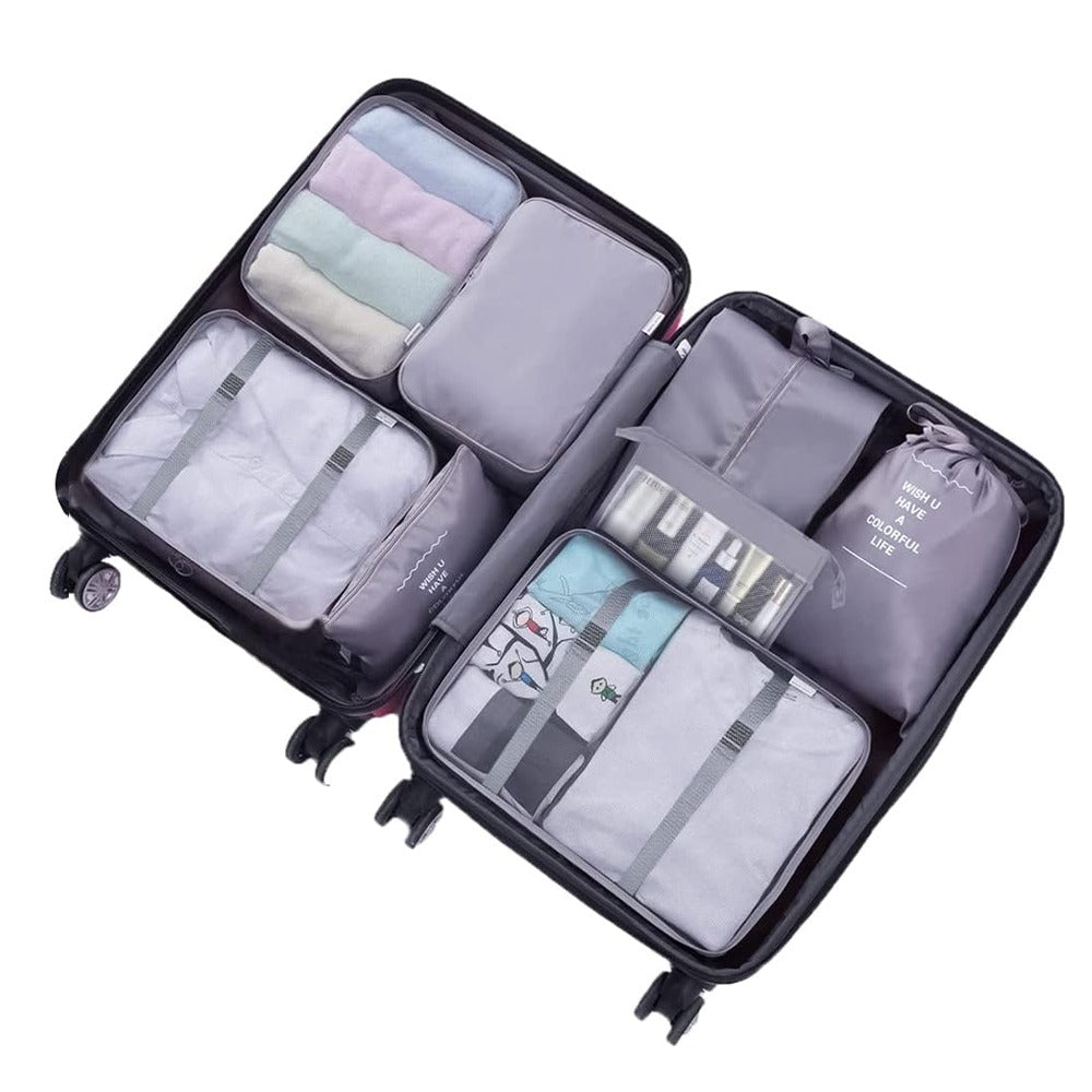 Set organizator pentru bagaje, 8 piese, gri-1