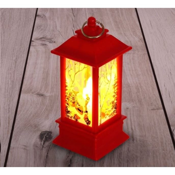 IRIS Karácsonyi Mikulás mintás 13x5,3x5,3cm LED-es piros lámpás (303-01) (303-01)-0