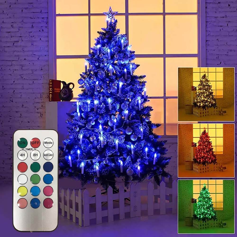 Wireless candle set, 30 pcs., with remote control, in several colors-3